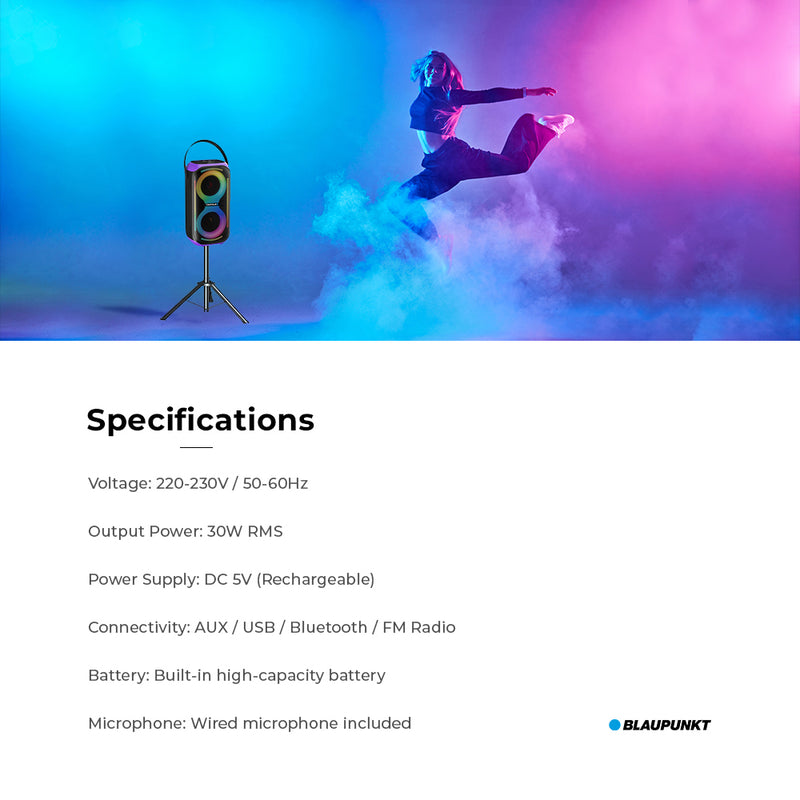 Blaupunkt Gigagroove Party Speaker Tripod