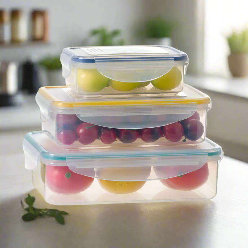 Milex 3 in 1 Rectangular Container Set | Colours May Vary