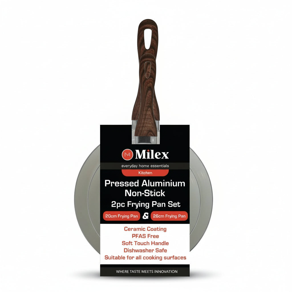 Milex Pressed Aluminium Non-Stick 2pc Frying Pan Set