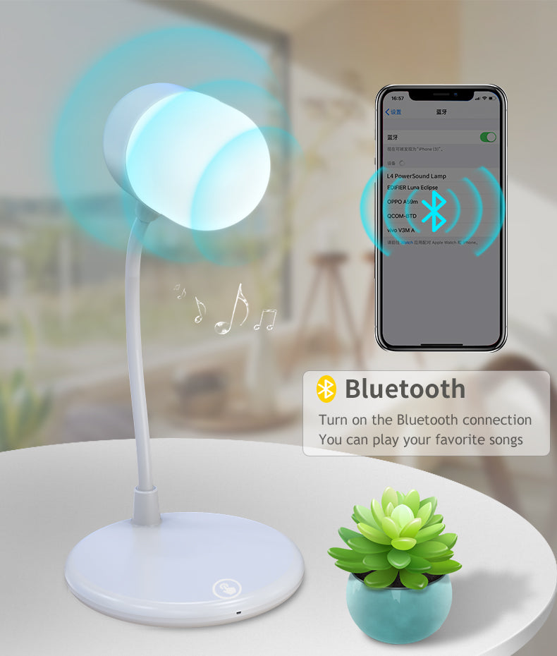 Polaroid LED Lamp, Wireless Charger & Bluetooth Speaker – 3-in-1 Desk Lamp with Qi Charging