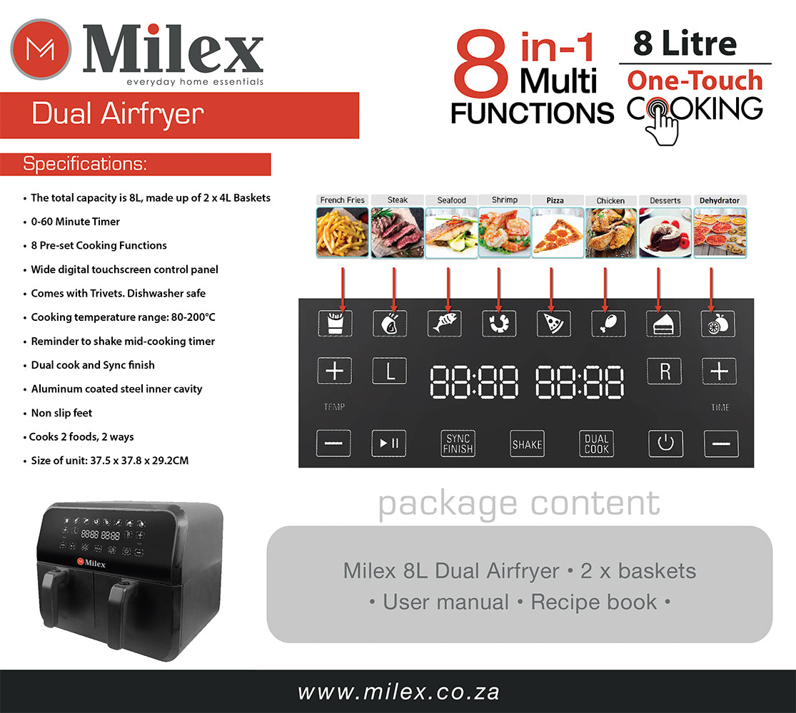 Milex Dual 9L Air Fryer
