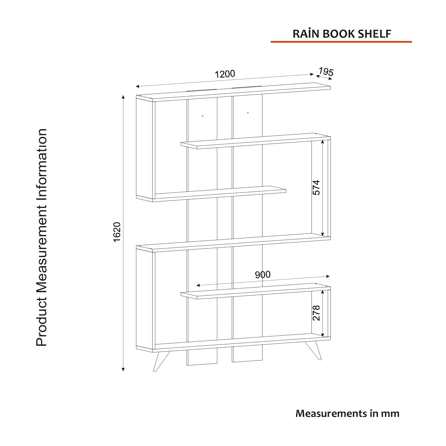 Armoire Rain 6-Tier Bookcase