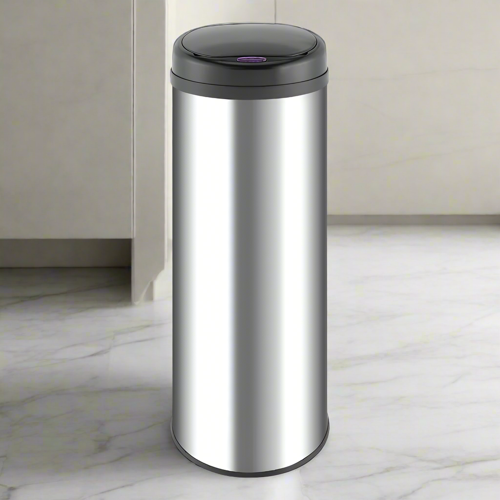 HomeMax 50L Round S/S Sensor Bin