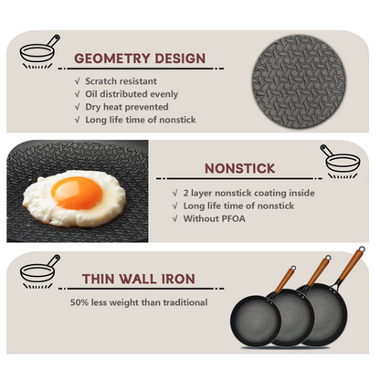 Royal Diamond Cast Iron Frying Pan 24cm