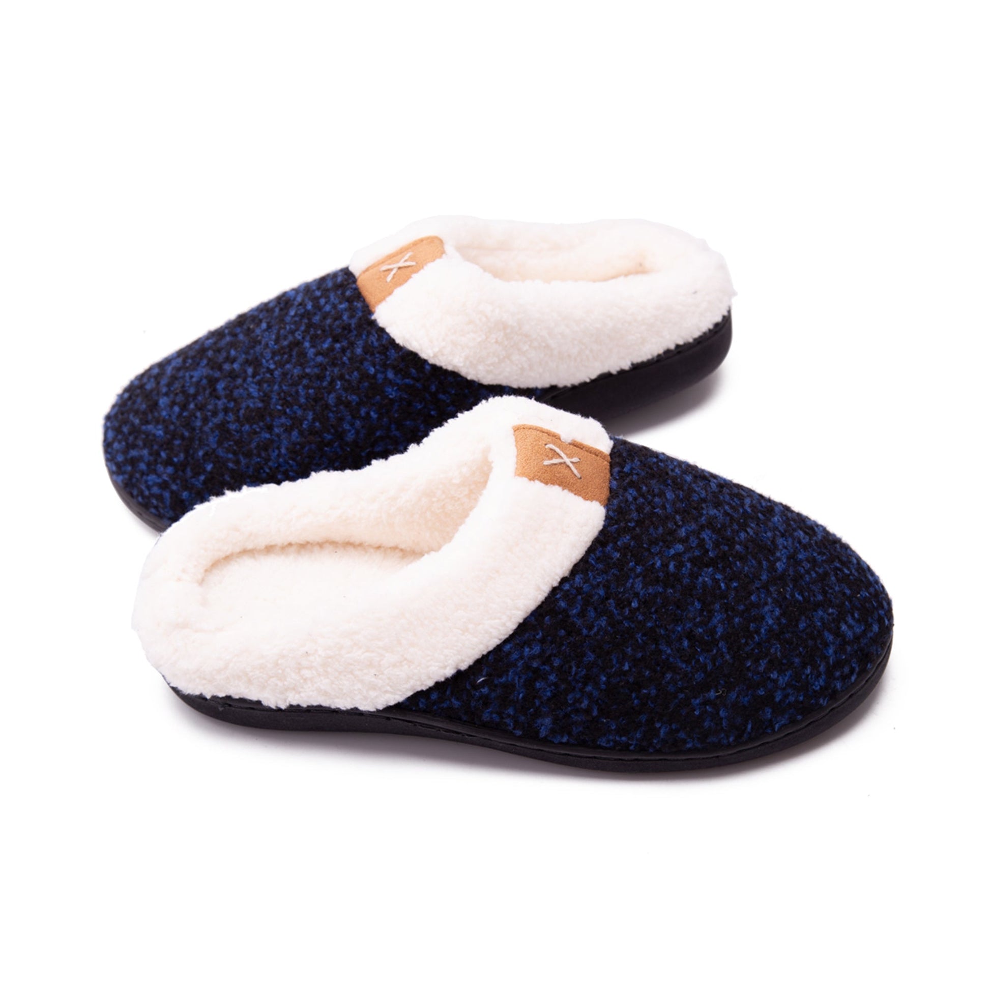 Remedy Health Plush Fleece Unisex Gel Slippers Blue - Homemark