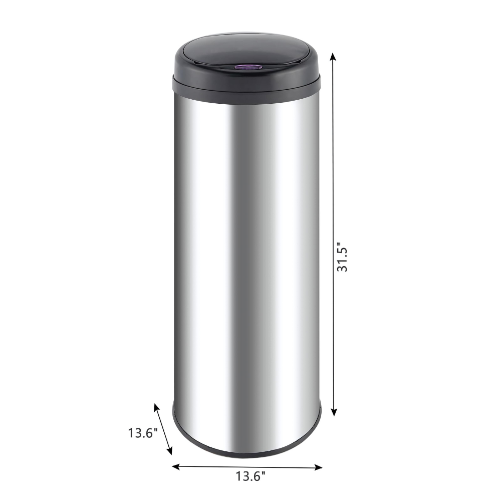 HomeMax 50L Round S/S Sensor Bin