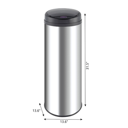 HomeMax 50L Round S/S Sensor Bin