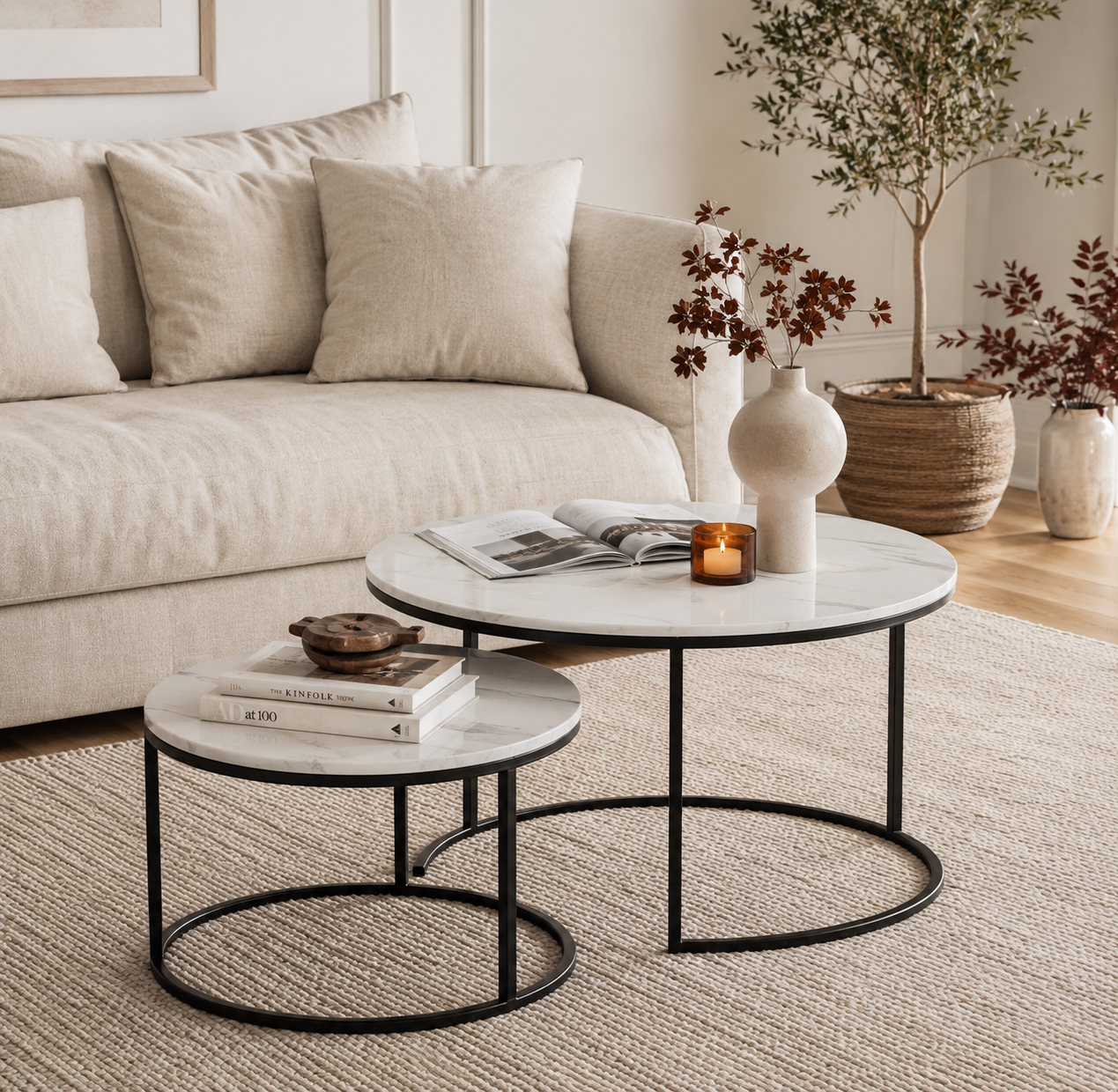 Armoire Coffee Table Set | White or Black