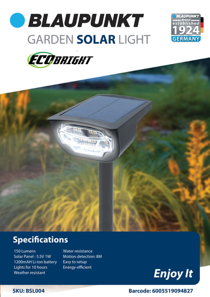 Blaupunkt EcoBright Garden Solar Light 150 Lumens