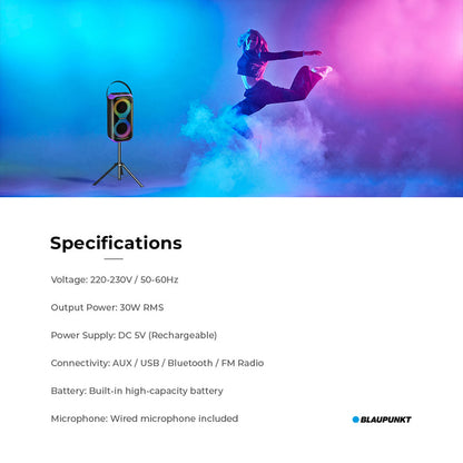 Blaupunkt Gigagroove Party Speaker Tripod