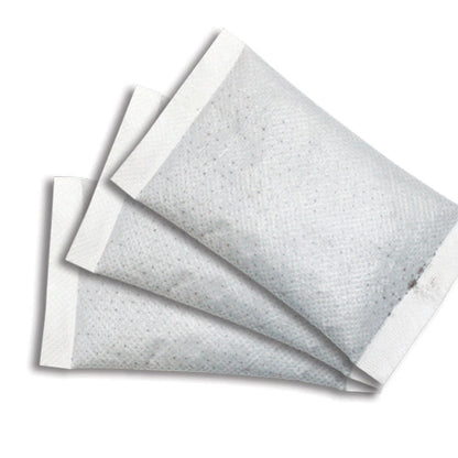 Three white heat pads on a white background