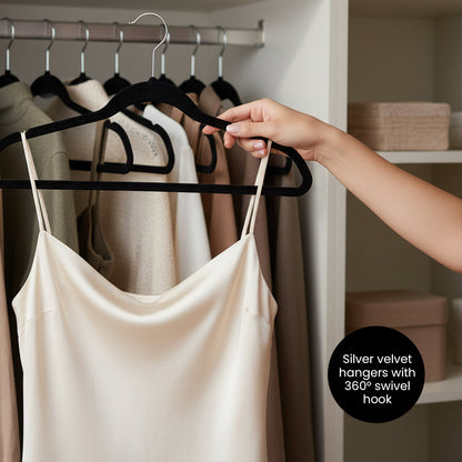 Homemax Velvet Hangers 8-Pack – Non-Slip Space-Saving Clothes Hangers
