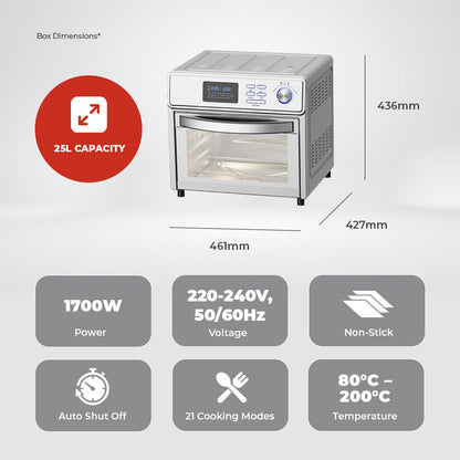 Milex 25L Air Fryer oven with Rotisserie