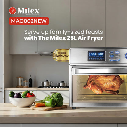 Milex 25L Air Fryer oven with Rotisserie