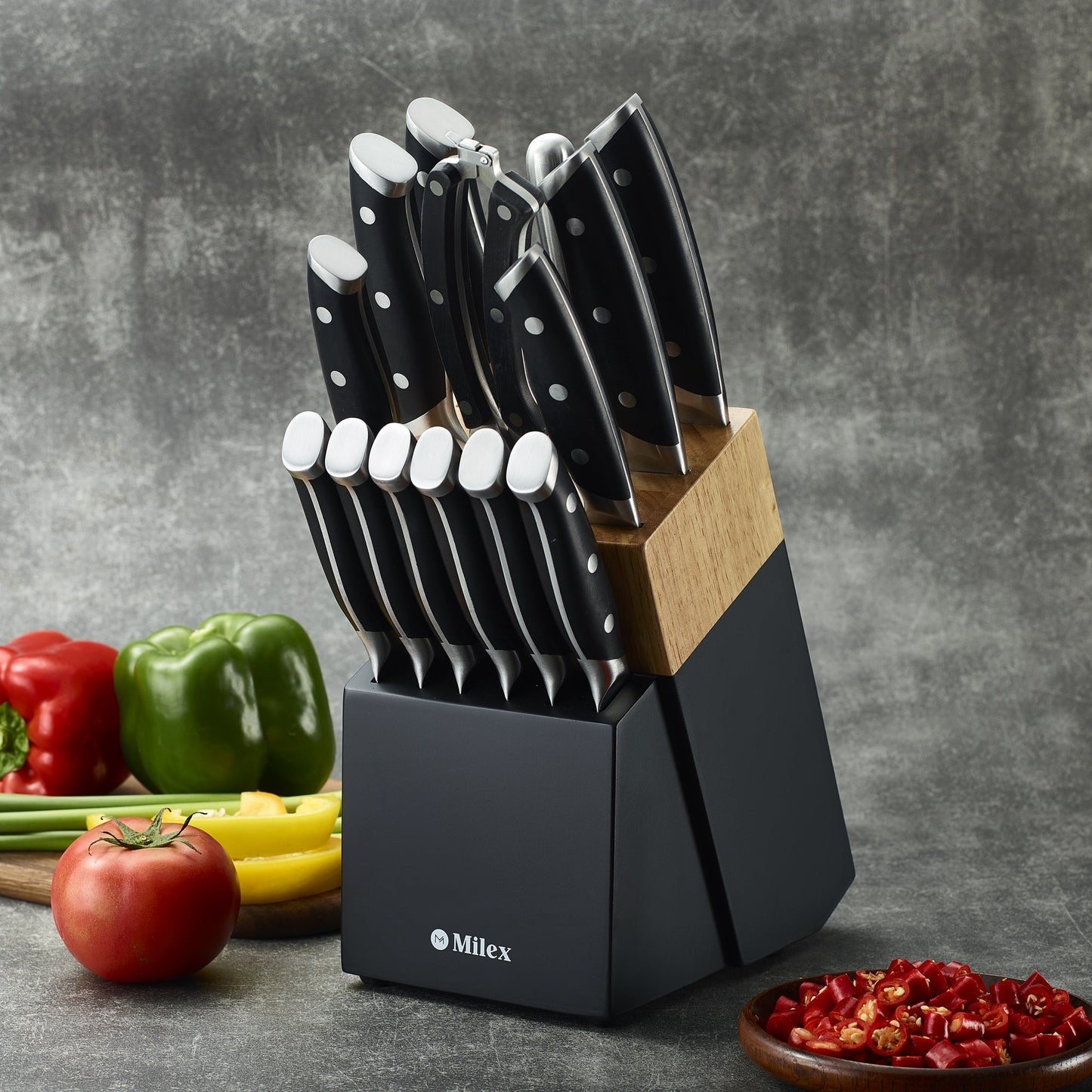 Milex 15pc Knife Block Set
