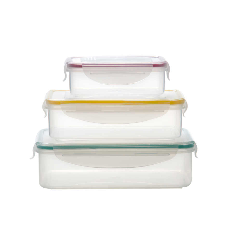Milex 3 in 1 Rectangular Container Set | Colours May Vary