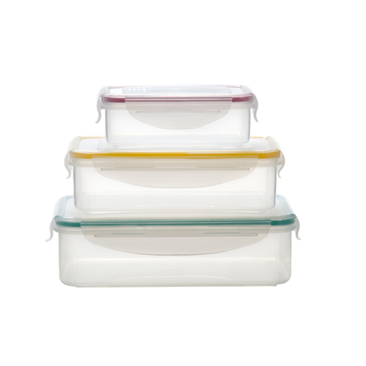 Milex 3 in 1 Rectangular Container Set | Colours May Vary