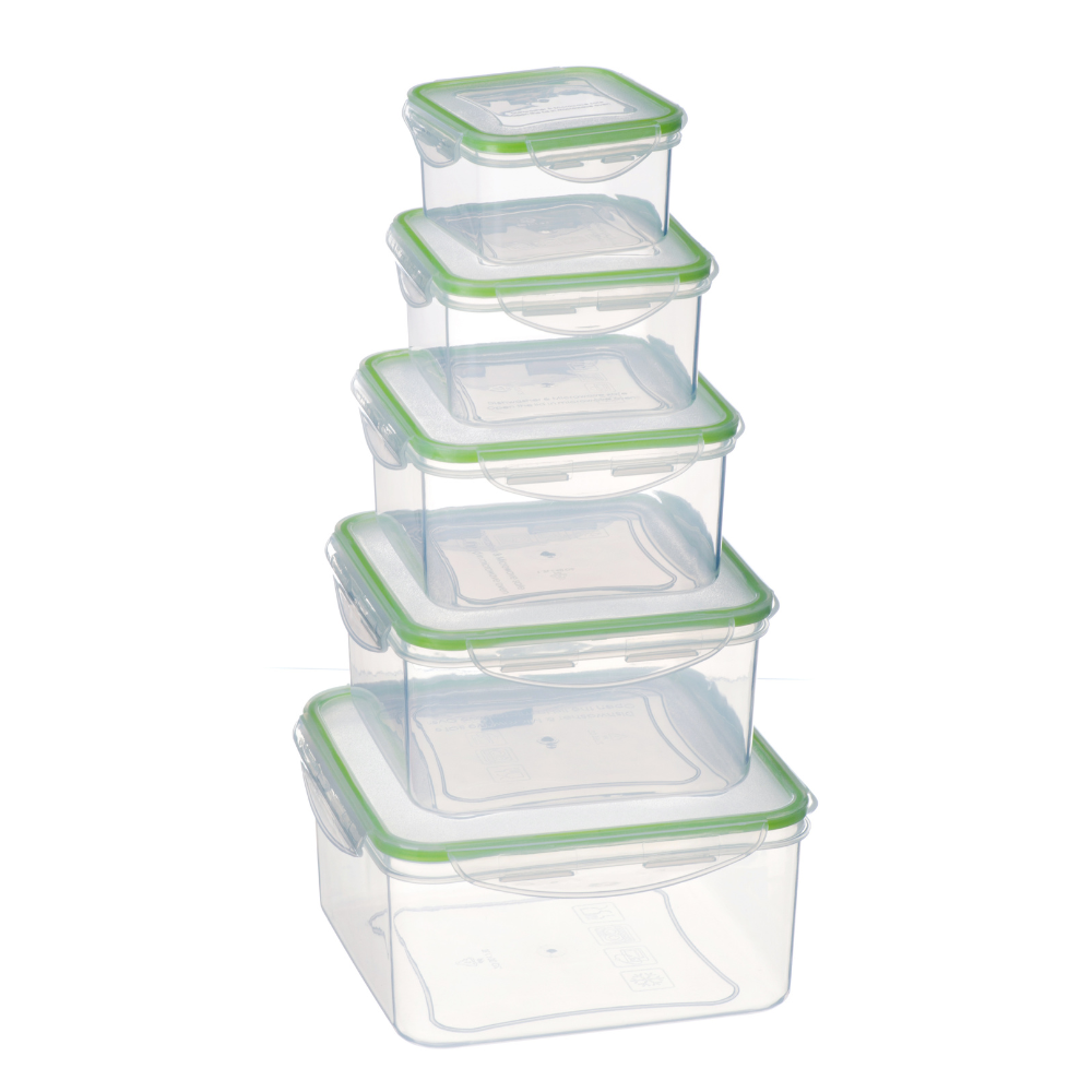 Milex 5pcs Square Container Set | Colours May Vary