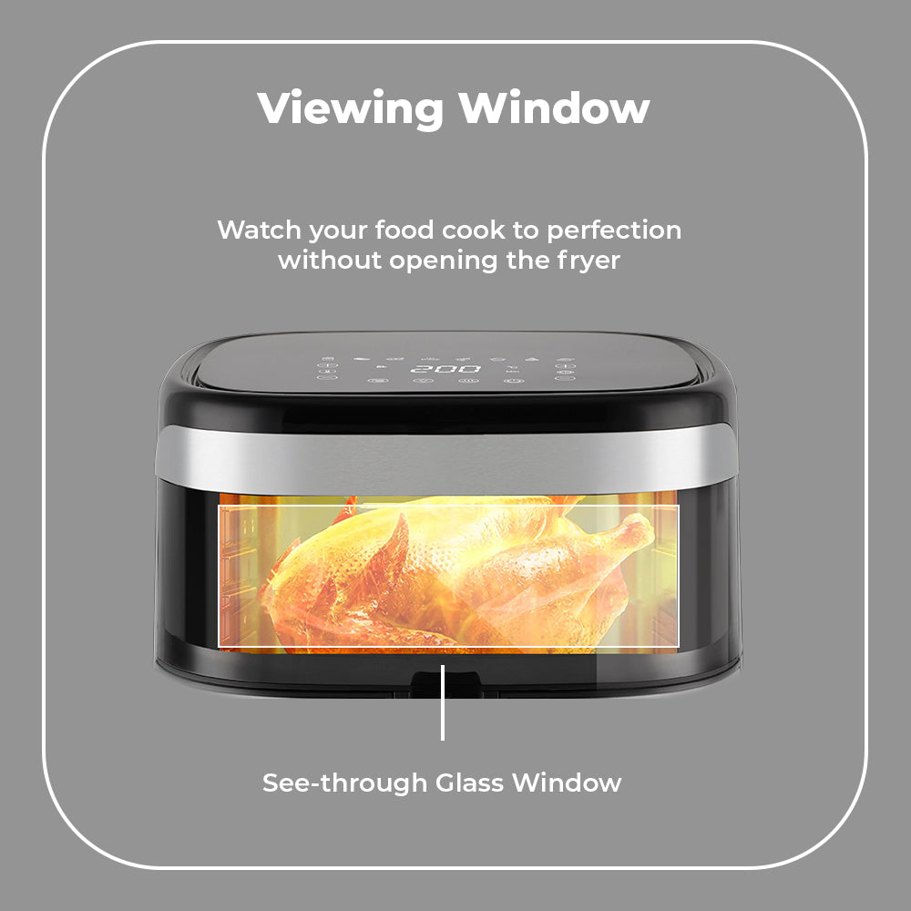 Milex 10L Digital Air Fryer – 1700W LED Digital Air Fryer with Viewing Window