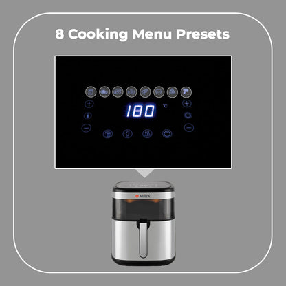 Milex 10L Digital Air Fryer – 1700W LED Digital Air Fryer with Viewing Window