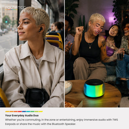 Polartec Joyeux Combo – True Wireless Earbuds & Portable Bluetooth Speaker Bundle