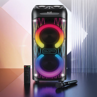 Polartec Viper 100W RMS Party Speaker – Portable Bluetooth Party Speaker with Wireless Microphone & LED Lights