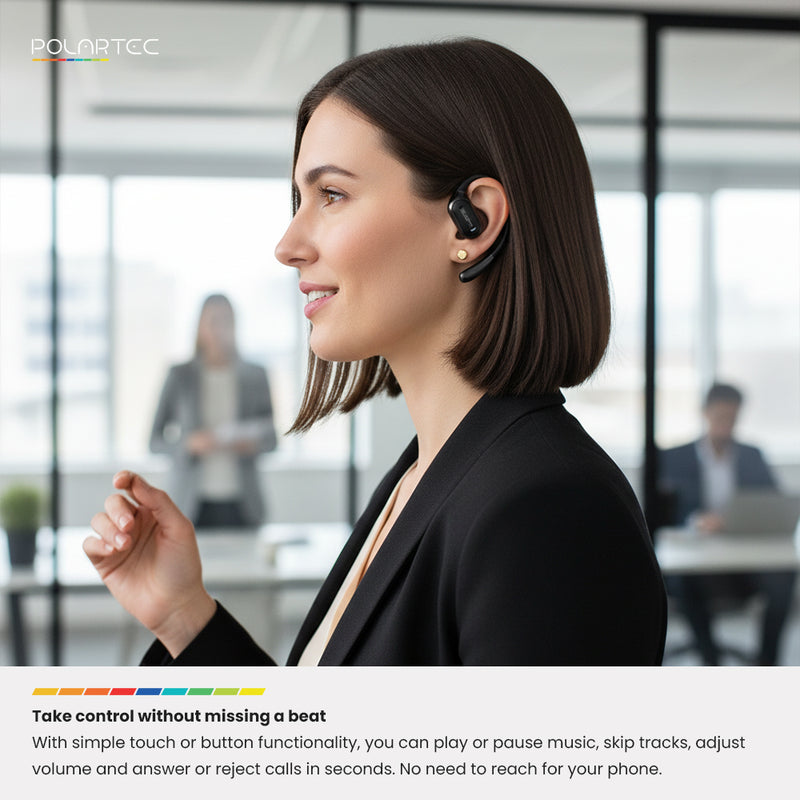 Polartec OWS Flex Earbuds – Open-Ear Wireless Bluetooth Earbuds with Bluetooth 5.4