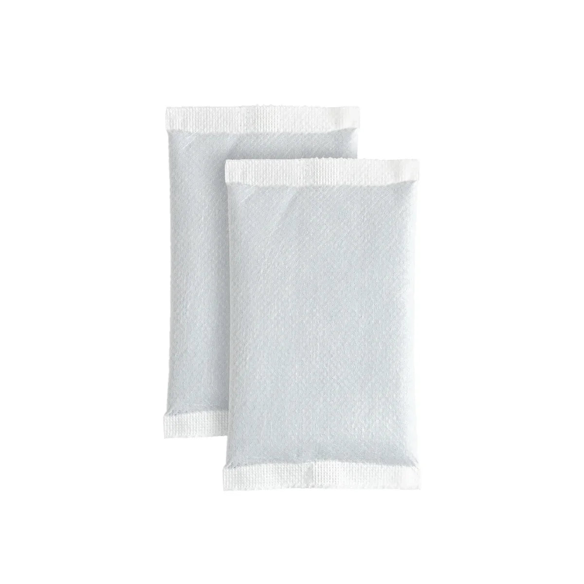 Two white heat patches on a white background
