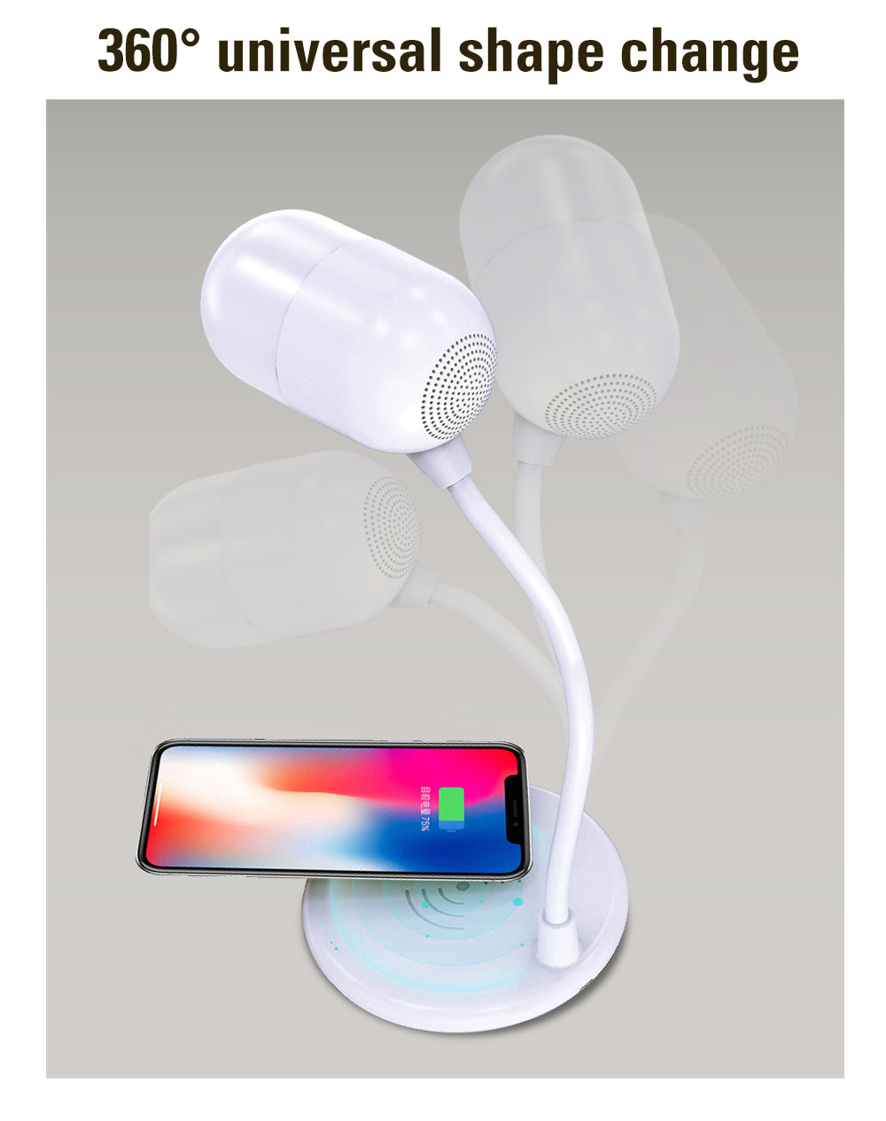 Polaroid LED Lamp, Wireless Charger & Bluetooth Speaker – 3-in-1 Desk Lamp with Qi Charging