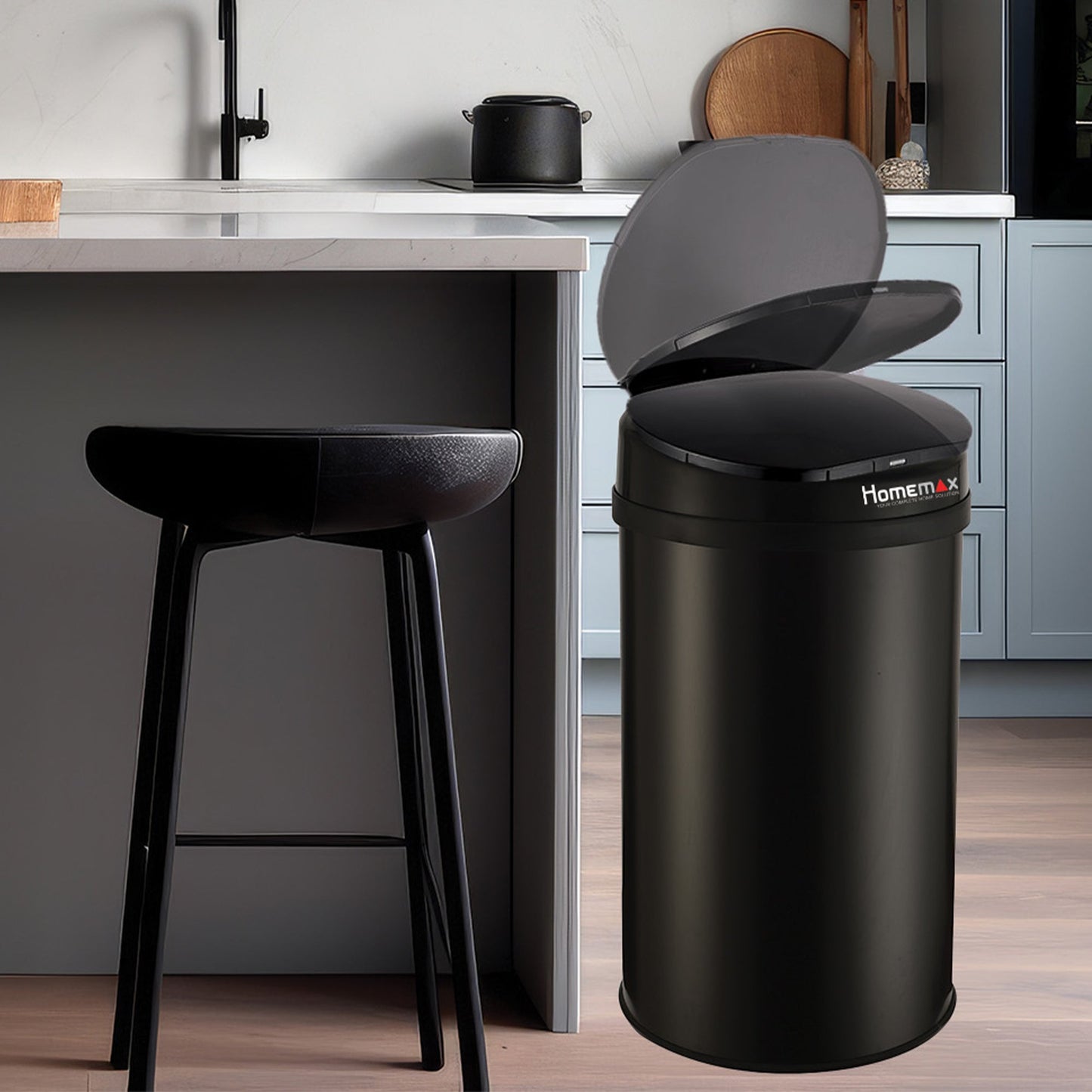 HomeMax 30L Black Sensor Bin Round