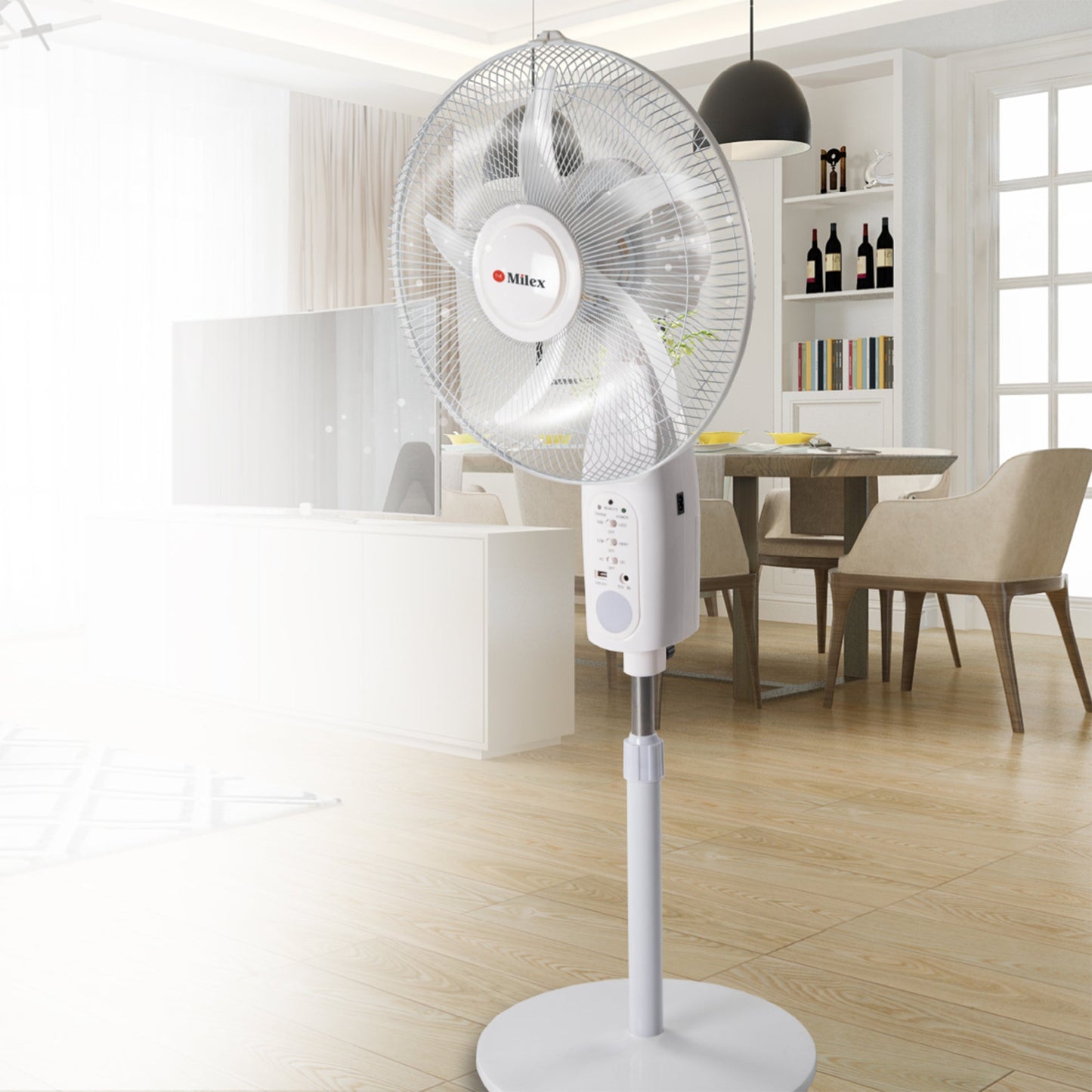 Milex Rechargeable Pedestal Fan 16"