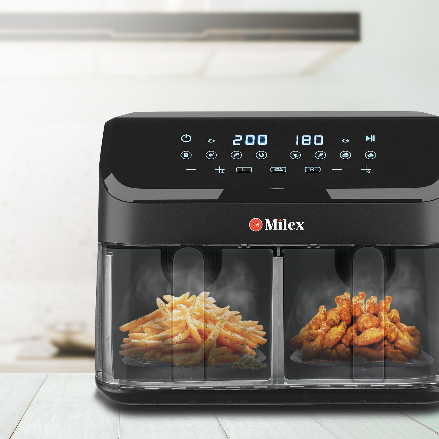 Milex Silver Dual Air fryer 9L