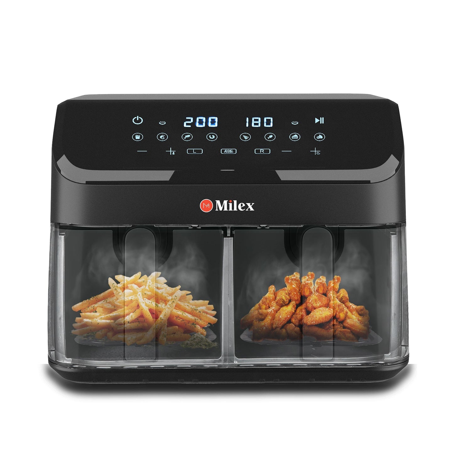 Milex Silver Dual Air fryer 9L