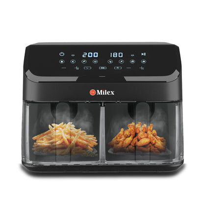 Milex Silver Dual Air fryer 9L