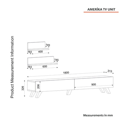 Armoire Amerika TV Unit White & Walnut