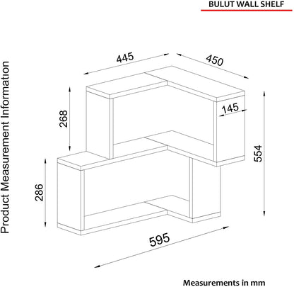 Armoire Bulut Corner Wall Shelf White