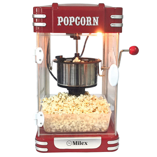 Milex Retro Popcorn Maker – Hot Air Popcorn Machine | Vintage Cinema Style