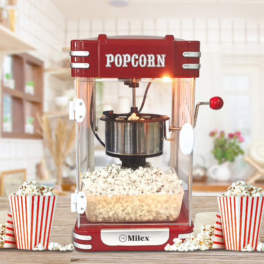 Milex Retro Popcorn Maker – Hot Air Popcorn Machine | Vintage Cinema Style