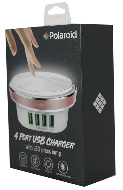 Polaroid 4 Port USB Press Lamp