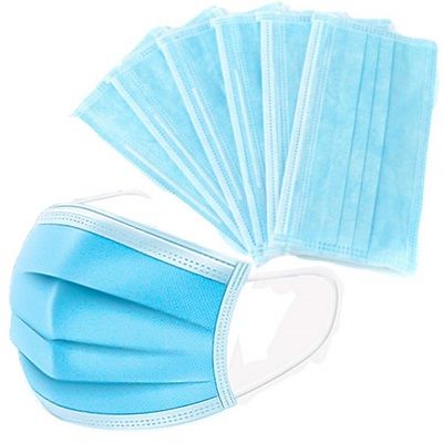 3-Ply Disposable Protective Face Masks - 50 per pack